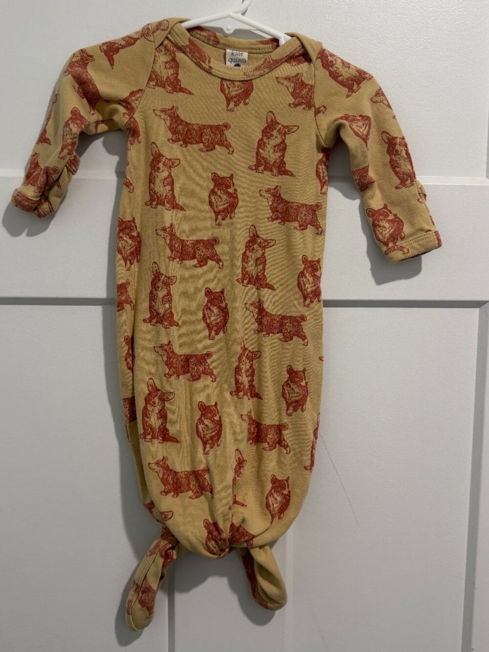 Kate Quinn Baby Knotted Sleep Gown Corgi Corgis Pattern 0-3 Months
